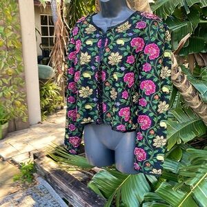 Stenay dark floral brocade silk cropped jacket